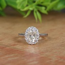 Oval Diamond Halo Engagement Ring for Women