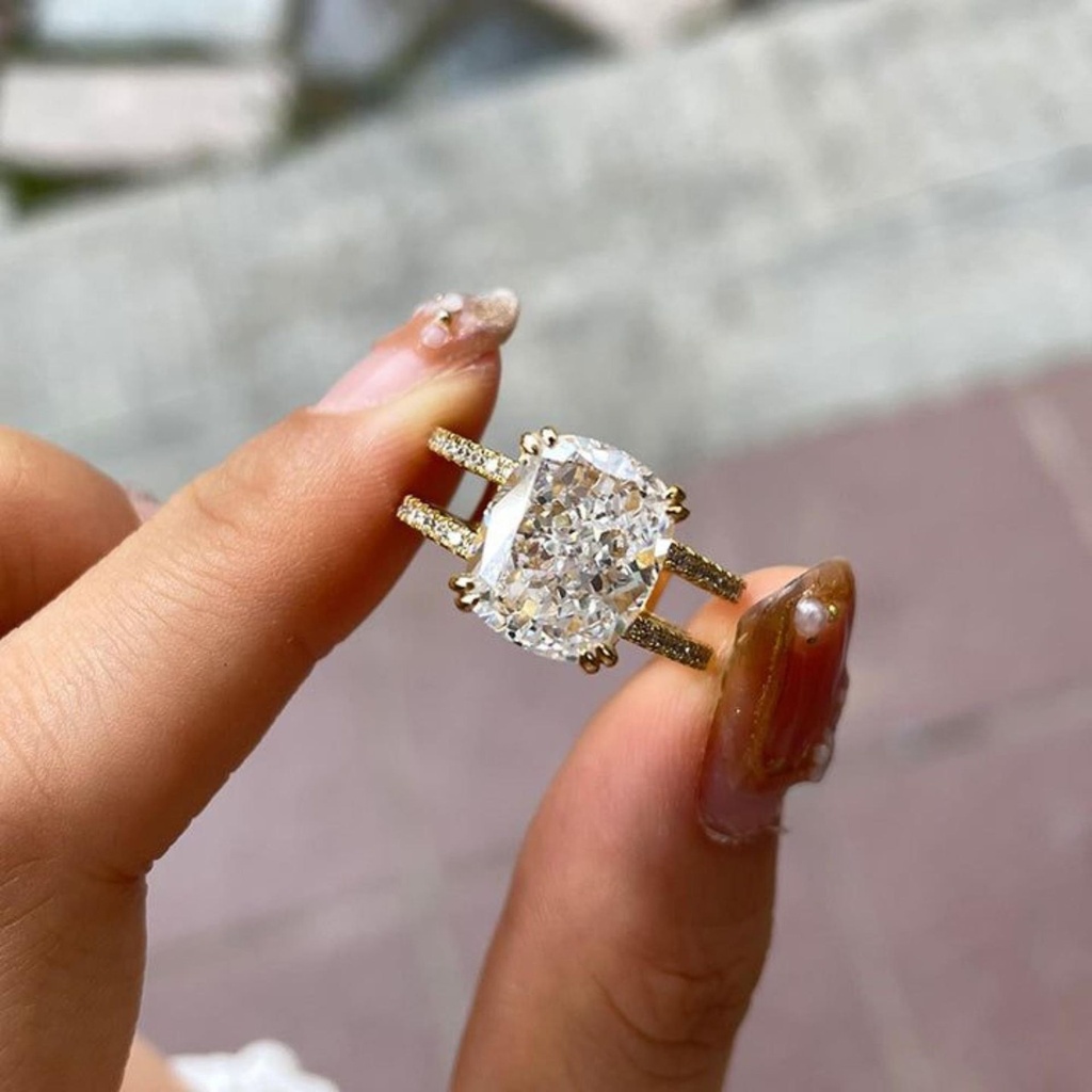 Oval Diamond Hidden Halo Engagement Ring for Women