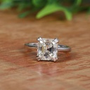 Asscher Diamond Solitaire Engagement Ring for Women