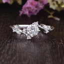 Round Diamond Cluster Engagement Ring for Women  