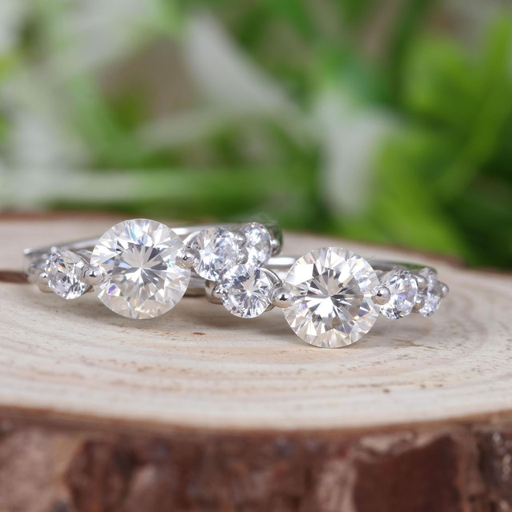 Round Cut Stone Hoop Earring For Women