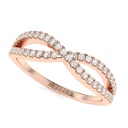 Round Diamond Twisted Band For Women