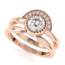 Round Shape Diamond Half Halo Bridal Ring for Women