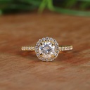 Round Diamond Halo Engagement Ring for Women
