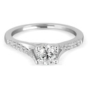 Round Cut Solitaire With Accents Engagement Ring For Women