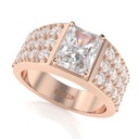 2.00 CT Radiant Cut Eco-Friendly Diamond Men's Ring With Accents Set