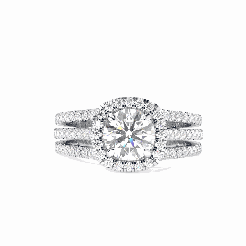 Round Diamond Halo Anniversary Ring for Women