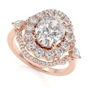 Art Deco Style Oval Cut Lab Grown Diamond Halo Engagement Ring, Wedding Ring, IGI Certified Ring, Promise Ring, Gift For Her