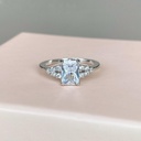 Radiant Cut Engagement Ring Gold ring Silver ring Diamond Simulant ring Promise Ring Stacking ring Moissanite Solitaire Ring Gift for her