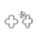 Four Leaf Clover Earring, Half Four Leaf Clover Stud Flower Earring  Gift For Her