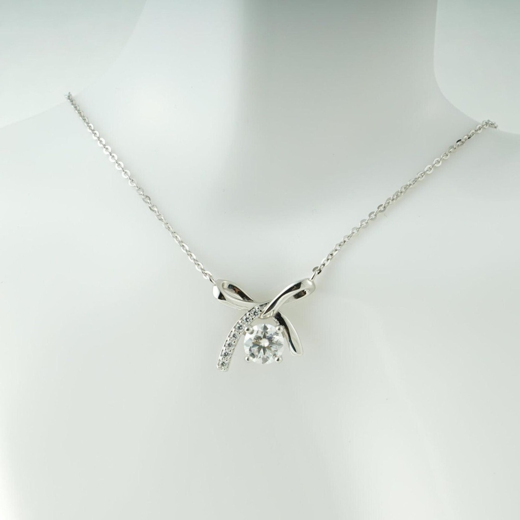 Solid Gold Round Cut Pendant Necklace, Valentine's Day/ Anniversary/ Birthday Gift for Woman, Wife