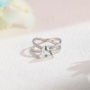 Trillion Cut Engagement Ring Twisted Double Band Wedding Ring/Anniversary Ring/Proposal Ring for Her