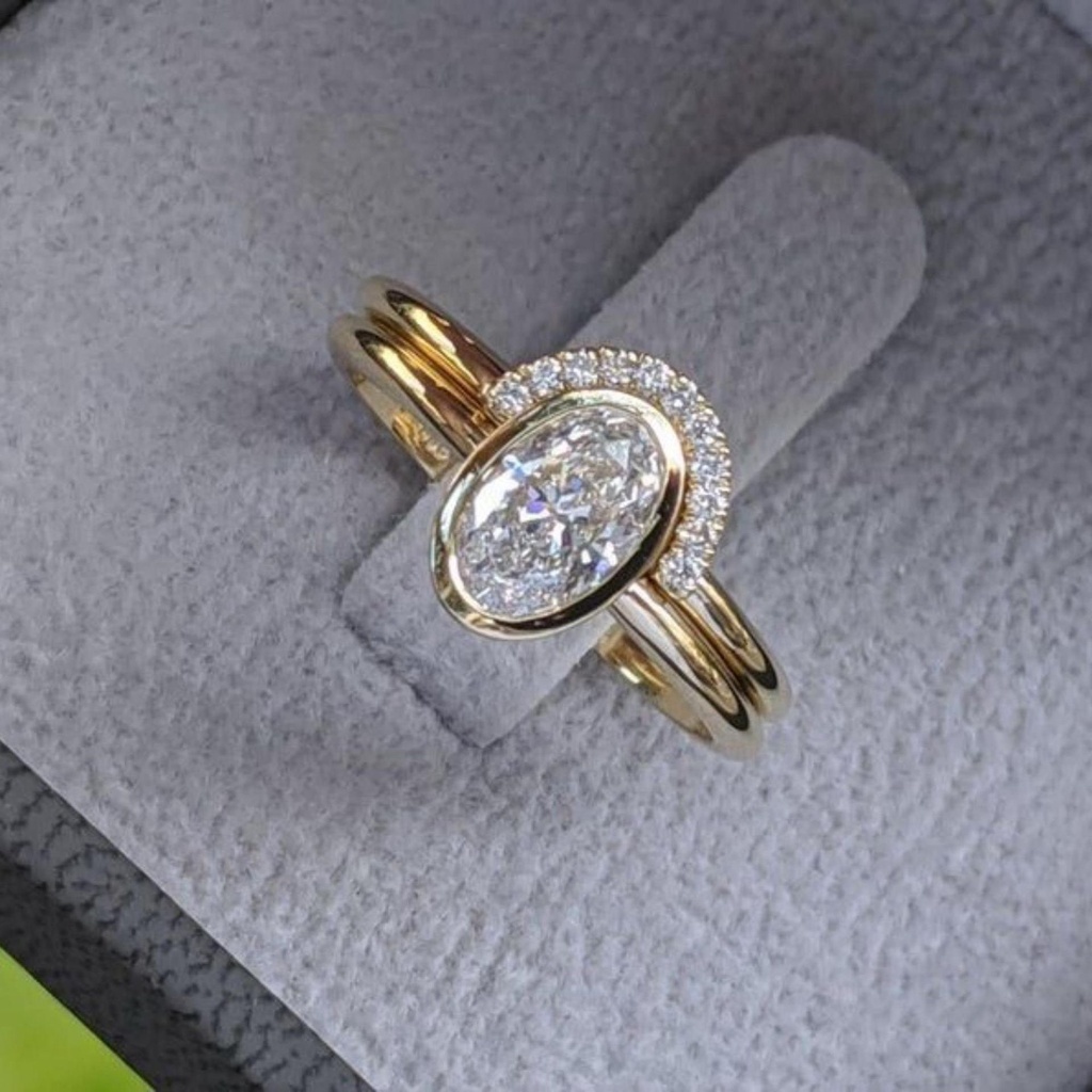 Oval Diamond Bridal Ring for Women