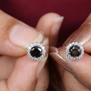  Round Cut Diamond Halo Stud Earring For Women