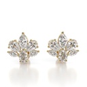 Multi Shape Eco Friendly Diamonds Cluster Stud Earrings