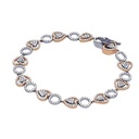 Round Diamond Tennis Hip Hop Bracelet, Sterling Silver Plated Gold Diamond Bracelet For Birthday Gift