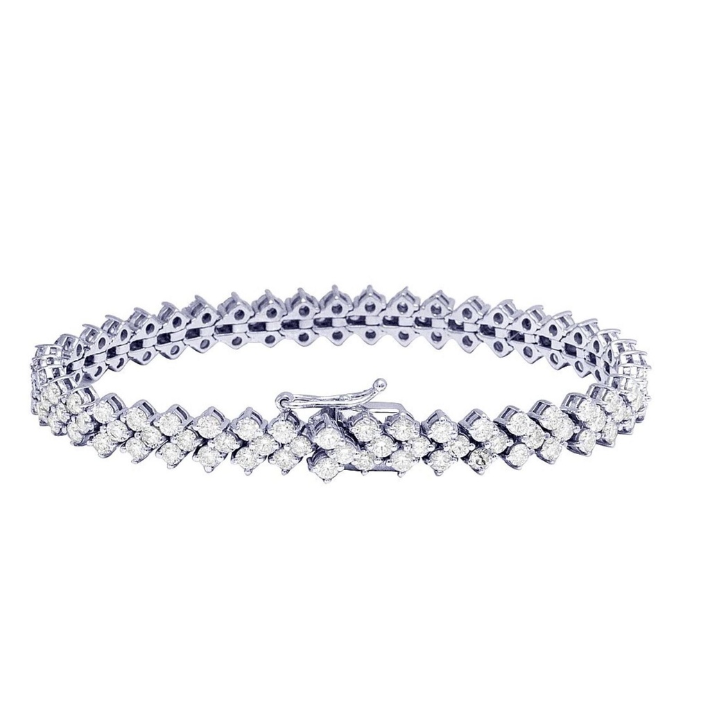 Round  Diamond Hip Hop Bracelet, Sterling Silver Plated Gold Diamond Bracelet For Birthday Gift, Unisex Iced Out Diamond Bracelet