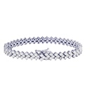 Round  Diamond Hip Hop Bracelet, Sterling Silver Plated Gold Diamond Bracelet For Birthday Gift, Unisex Iced Out Diamond Bracelet