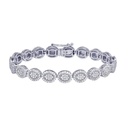 Round  Diamond Tennis Hip Hop Bracelet, Sterling Silver  Plated Gold Diamond Bracelet For Birthday Gift