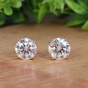 Round Cut Stone Stud Earring For Women