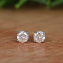  Round Cut Diamond Stone Stud Earring For Women