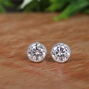  Round Cut Diamond Stone Stud Earring For Women