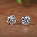  Round Cut Diamond Stone Stud Earring For Women