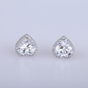 Heart Diamond Halo Stud Earrings For Women