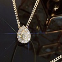 Pear Cut Diamond Halo Necklace For Women