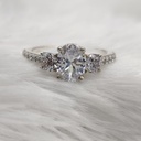 Oval Cut Diamond Solitaire With Accents Engagement Ring For Women