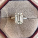 Emerald Cut Diamond Hidden Halo Anniversary Ring For Women
