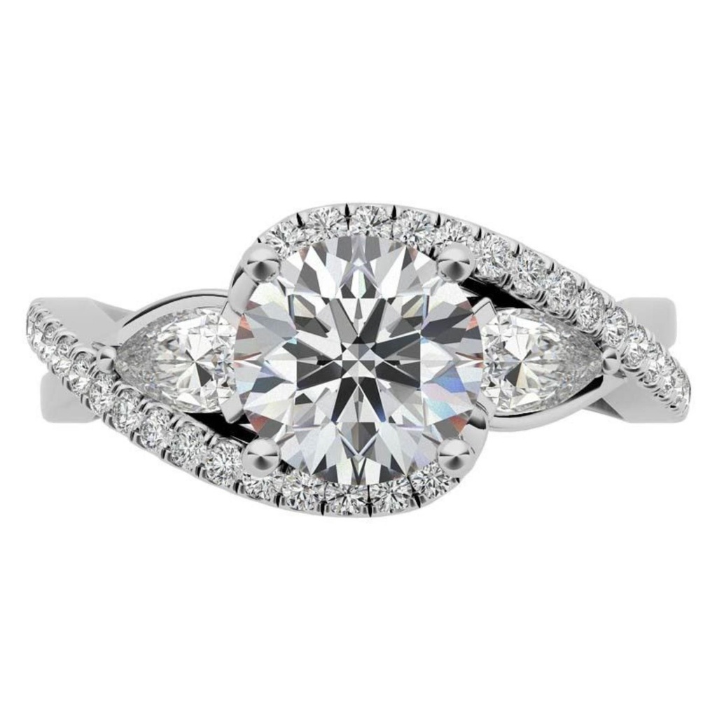 Round Cut Diamond Twisted Anniversary Ring For Women