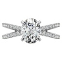 Oval Cut Diamond Split Shank Anniversary Ring for Women