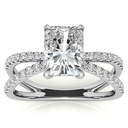 Radiant Cut Diamond Split Shank Engagement Ring For Women