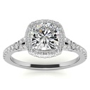 Cushion Cut Diamond Hidden Halo Anniversary Ring for Women