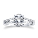 Round Diamond Cluster Wedding Ring for Women
