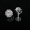 Round Cut Diamond Halo Stud Earrings For Women