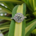 Round Cut  Diamond Halo Engagement Ring For Women