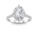  Oval Cut Diamond Hidden Halo Engagement Ring For Women