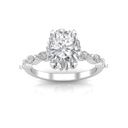  Oval Cut Diamond Hidden Halo Engagement Ring For Women