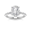  Oval Cut Diamond Solitaire With Accents Engagement Ring for Women