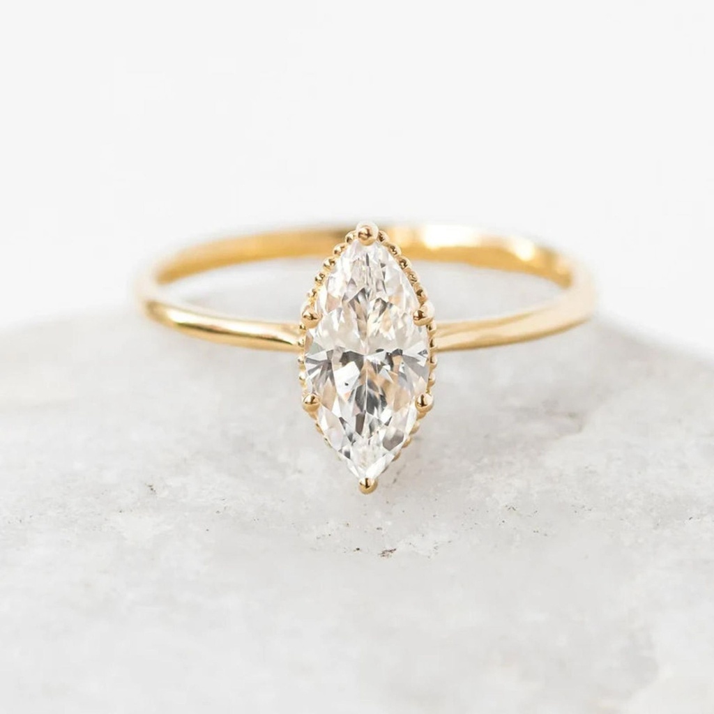 Marquise Cut Diamond Solitaire Engagement Ring For Women