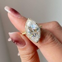 Marquise Cut Diamond Hidden Halo Anniversary Ring for Women