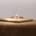 Portuguese Round Cut Diamond Split Shank Anniversary Ring for Women