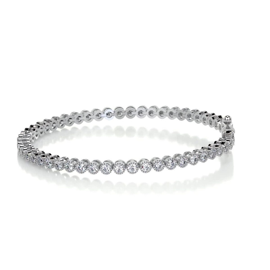Round Cut Diamond Tennis Bracelet For Women