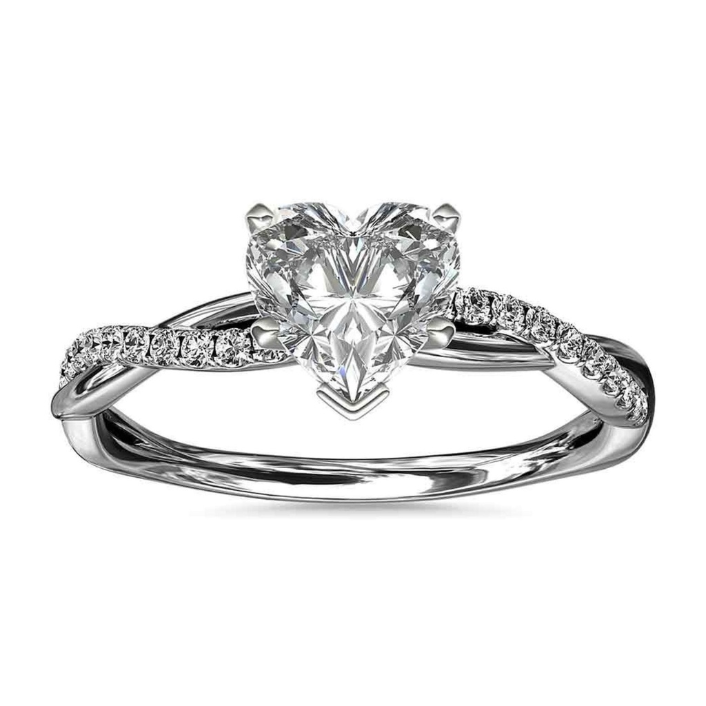 Heart Diamond Twisted Anniversary Ring for Women