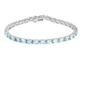 7x5 mm Blue Oval Cut Diamond Tennis Bracelet For Women