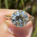 Portuguese Round Cut Diamond Solitaire Ring for Women