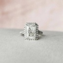 Radiant Cut Diamond Halo Engagement Ring for Women