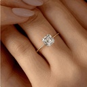 Asscher Cut Diamond Solitaire Engagement Ring for Women
